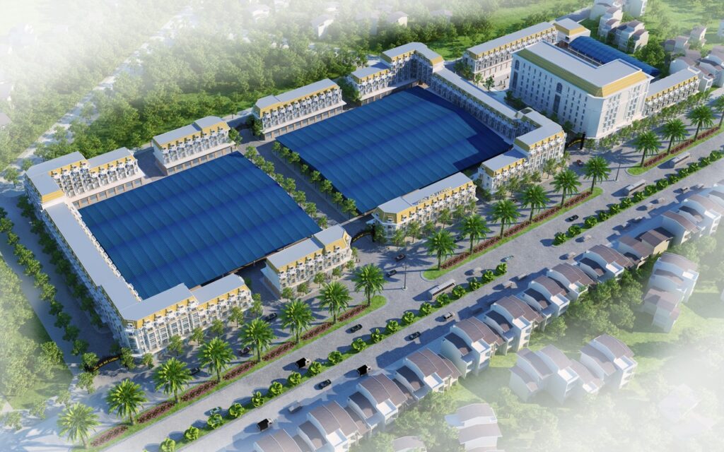 Phối cảnh “ngôi chợ đẹp nhất Việt Nam” với lối kiến trúc sang trọng hiếm có